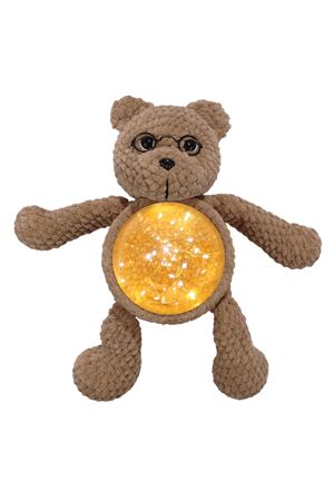 Amigurumi Kahve Gözlüklü Ayıcık Gece Lambası Pilli Aksesuar Oyuncak