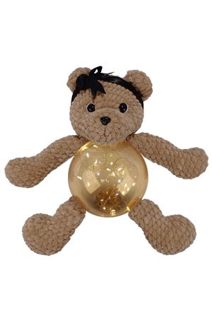 Amigurumi Kahve Bandanalı Ayıcık Gece Lambası Pilli Aksesuar Oyuncak