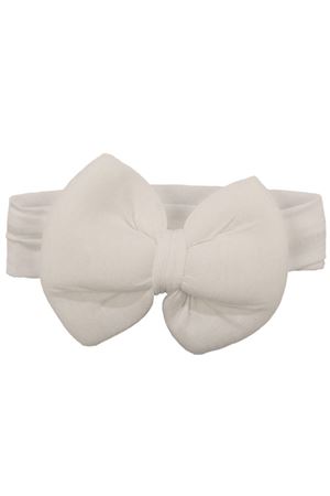 Kız Bebek Büyük Fiyonklu Beyaz Bandana