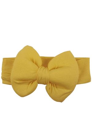 Kız Bebek Büyük Fiyonklu Sarı Bandana