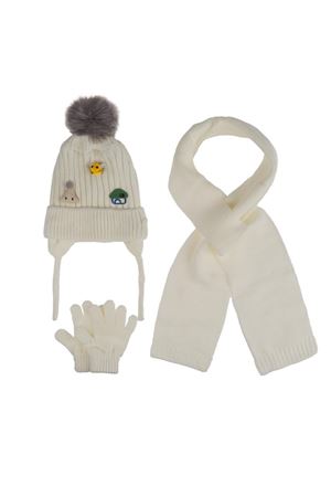 Kitti Bebe Kız Atkı Bere Eldiven Takım (1-4 Yaş) K24160-03 Krem