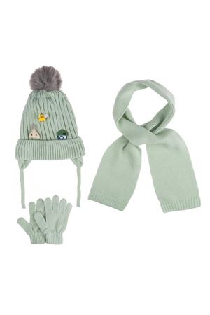 Kitti Bebe Kız Atkı Bere Eldiven Takım (1-4 Yaş) K24160-03 Mint