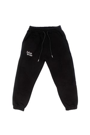 Kız Çocuk Siyah Believe In You Yazılı Üç İp Eşofman Tek Alt