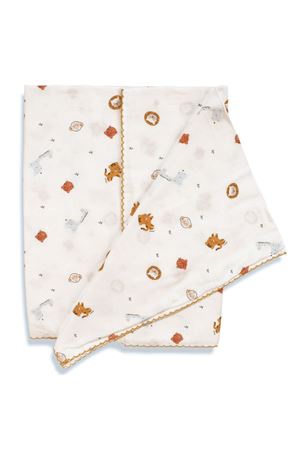 Unisex Ekru Sevimli Leopar Desenli Pazen Battaniye 75x100 cm