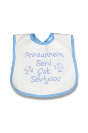Anneannem Beni Çok Seviyooo Yazılı Mavi Önlük
