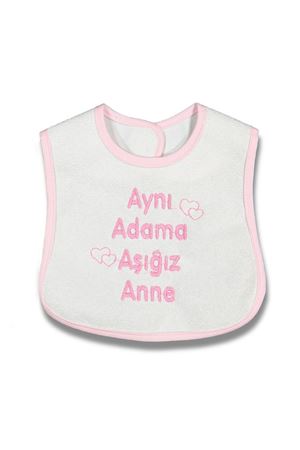 Aynı Adama Aşığız Anne Yazılı Pembe Önlük