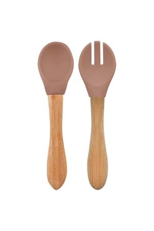OiOi Mama Kaşığı ve Çatal Seti Woody Brown