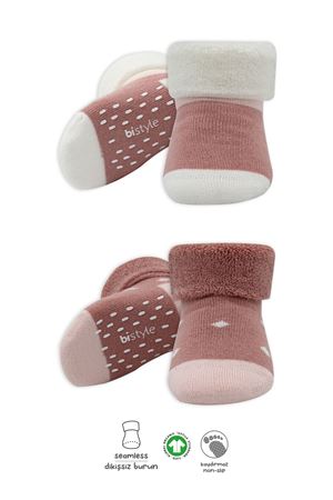 Bi̇style 2'li Havlu Soket Kaymaz Point Gi̇rl 10505 Pudra Pembe