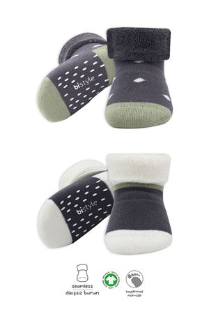 Bi̇style 2'li Havlu Soket Kaymaz Point Boy 10506 Antrasit