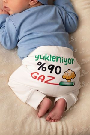 Unisex Ekru Yükleniyor %90 Gaz Baskılı Manşetli Tek Alt