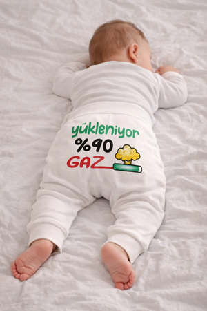 Unisex Ekru Yükleniyor %90 Gaz Baskılı Manşetli Tek Alt