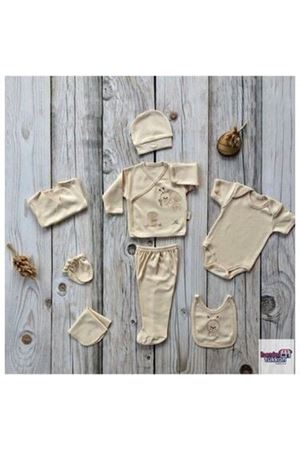 Sütlü Kahve Arı Nakışlı 11 Parça Hastane Çıkış Seti