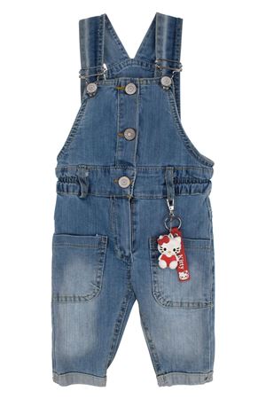 Kız Çocuk Düğmeli Kot Salopet Tulum