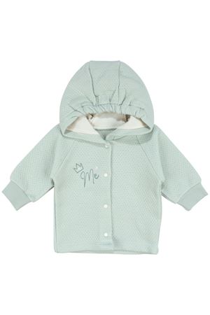 Kız Bebek Su Yeşili Kapitoneli Kapüşonlı Çıtçıtlı Me Nakışlı Hırka