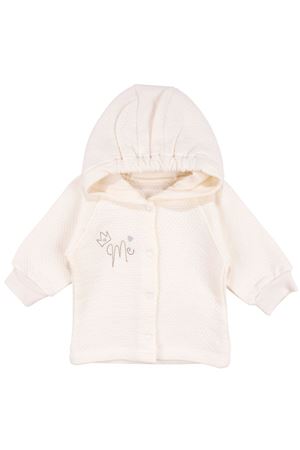 Kız Bebek Ekru Kapitoneli Kapüşonlı Çıtçıtlı Me Nakışlı Hırka