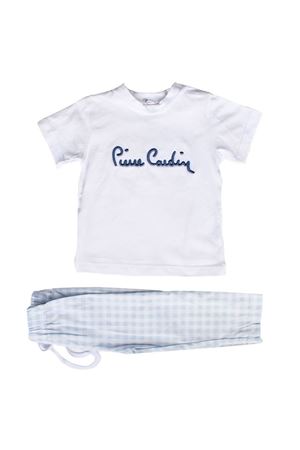 Erkek Bebek Pierre Cardin Nakışlı Mavi Ekoseli 2'li Takım