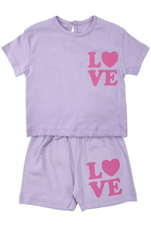 Kız Bebek Lila Pembe Love Baskılı Şortlu 2'li Takım
