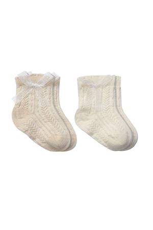 Bistyle Fiyonklu Penye Soket Çorap 2li 10149 Bej