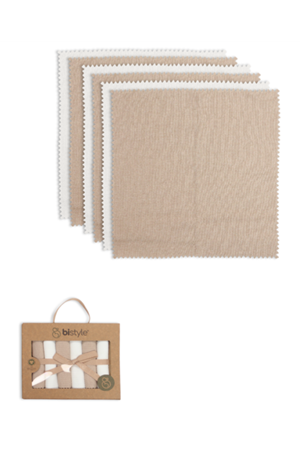 Bistyle Colours Kutulu 6lı Penye Mendil 20x20 90161 Ekru Kahve