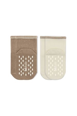 Bistyle Çemberli Basic Penye Kaymaz Soket Çorap 2li 10146 Kahve