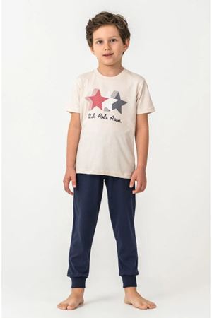 U.S. Polo Kısa Kol Pijama Takım US2441-4 Bej