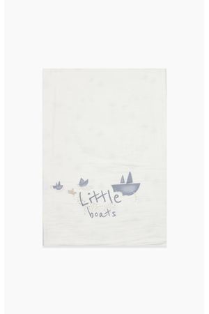 Bistyle Müslin Battaniye Little Boats 70131 86x124cm Ekru