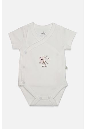 Bistyle Kruvaze Body Yarım Kol Love You Family 17144 Pudra