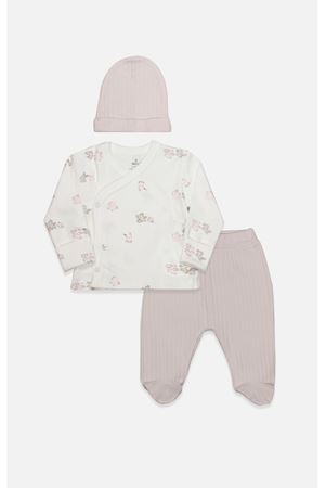 Bistyle 3lü Zıbın Takım Love You Family 13122 Pudra