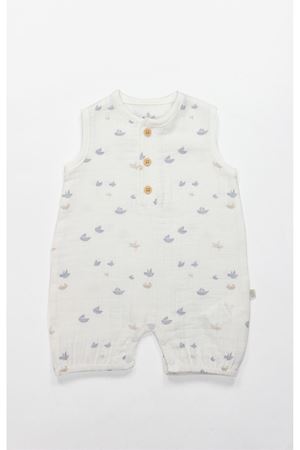 Bistyle Tulum Şort Müslin Little Boats 15144 Ekru