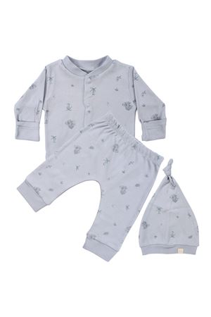 Unisex Gri Koala Desenli Organik Üçlü Pijama Takımı