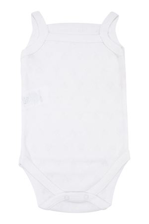 Kız Bebek Kalp Desenli İp Askılı Ekru Body Zıbın