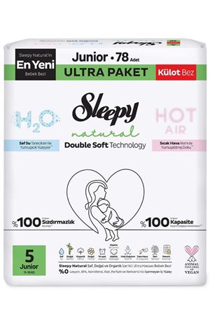 Sleepy Natural Double Soft Külot Bez Ultra Paket 5 Beden 78 Adet