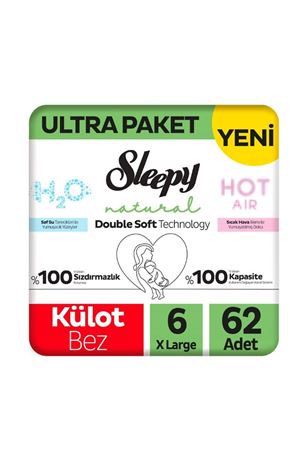 Sleepy Natural Double Soft Külot Bez Ultra Paket 6 Beden 62 Adet
