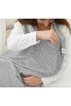 BabyJem Cepli Emzirme Önlüğü 323 Gri Çiçek