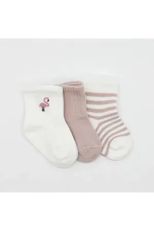Bistyle Flamingo Girl 3'lü Penye Soket Çorap 10136 Ekru