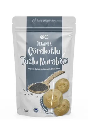 OG Natural Organik Çörekotlu Tuzlu Kurabiye 150gr