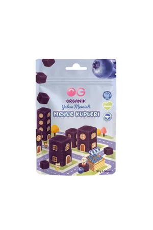OG Natural Organik Yaban Mersinli Meyve Küpleri 30gr