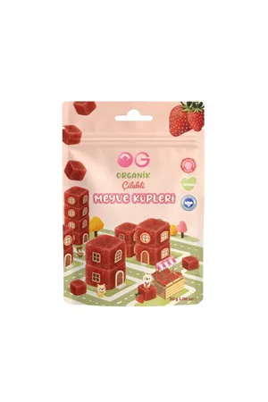 OG Natural Organik Çilekli Meyve Küpleri 30gr
