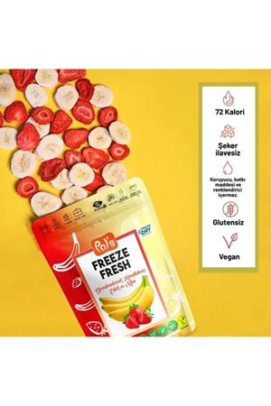 Pol's Freeze Fresh Dondurularak Kurutulmuş Muz - Çilek Mix 20 g