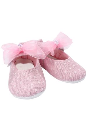 Kız Bebek Pembe Tüllü Fiyonk İncili Babet Ayakkabı