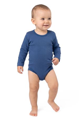 Unisex Yuvarlak Yaka Lacivert Düz Çıtçıtlı Body Zıbın