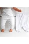 Sade Beyaz Tek Alt Bebek Penye Pantolon