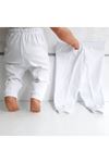 Sade Beyaz Tek Alt Bebek Penye Pantolon
