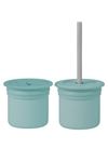 OiOi Ham+Hüp Pipetli Silikon Bardak Seti Aqua Green / Powder Grey