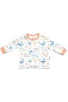 Erkek Bebek Ekru Turuncu Little Dinolu Baskılı 2'li Body Set