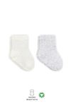 Bistyle Puan Derby Penye Soket Çorap 2li 10103 Gri Ekru