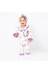 Kadın Anne Ekru Mor Lale Desenli Fırfırlı Bandanalı Pijama Takımı
