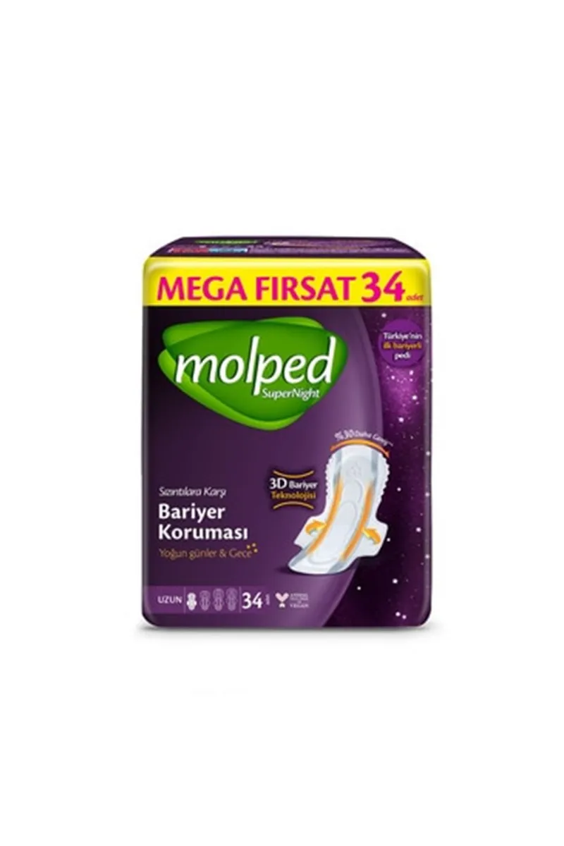 Molped SüperNight Uzun Ped Mega 34'lü