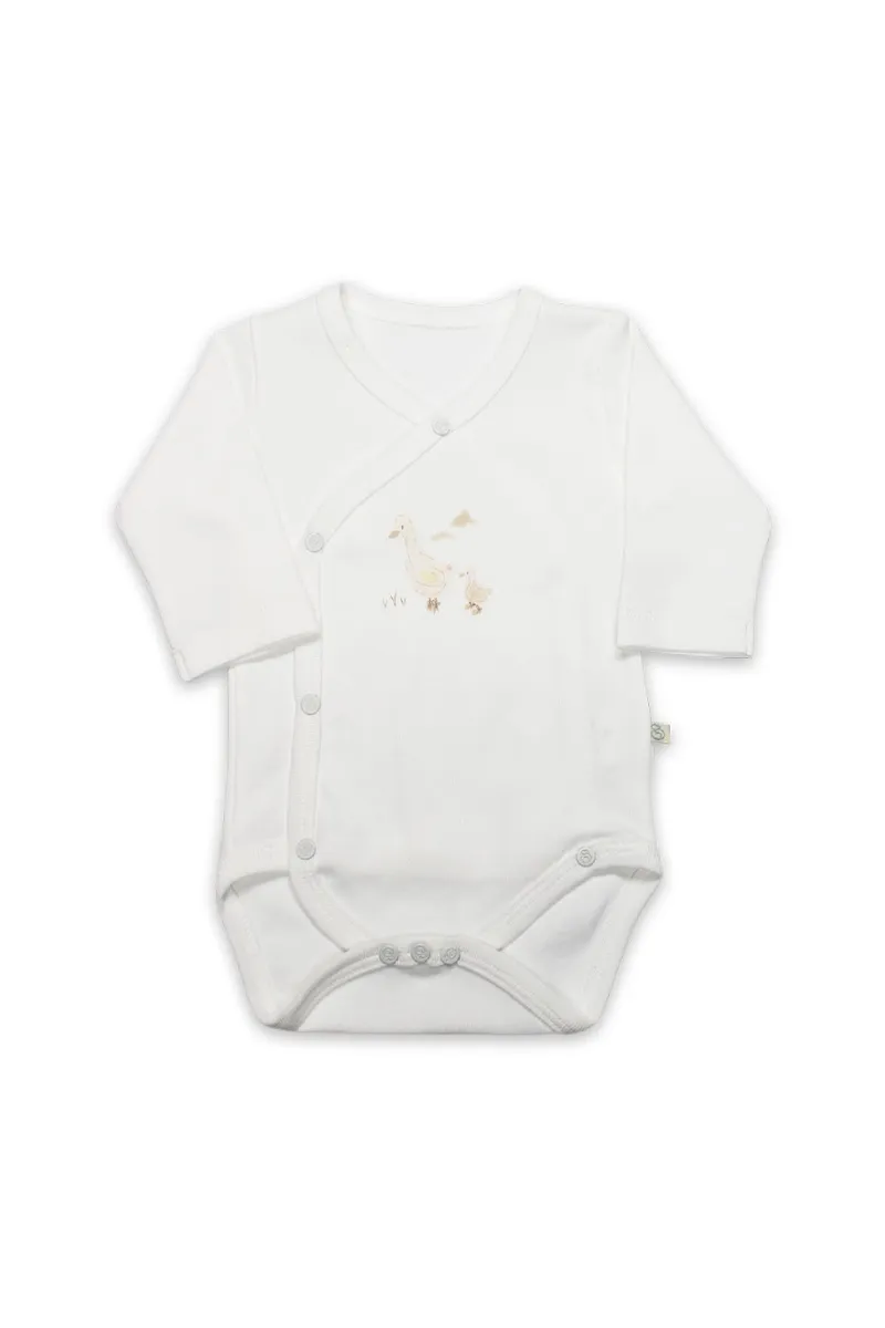 Bistyle Kruvaze  Body Uzun Kol Welcome Baby Duck 17108 Sarı