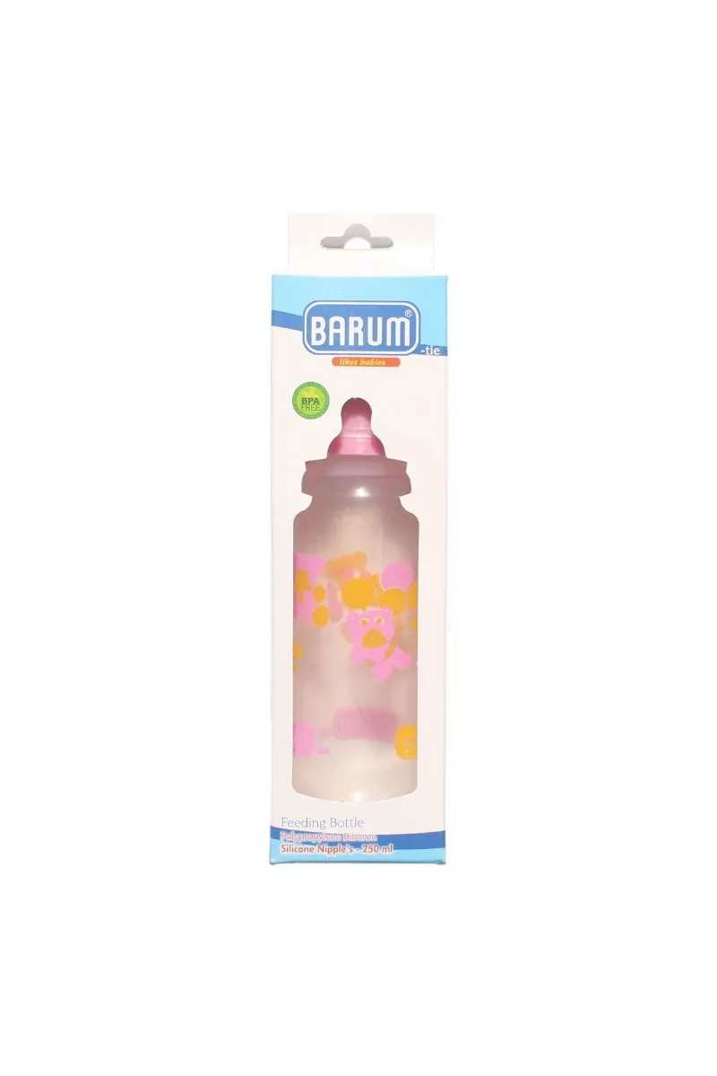 Barum Pembe Ayıcıklı Desenli Biberon 250 ml